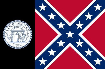Bandera Georgia 1956 - 2001 franja negra