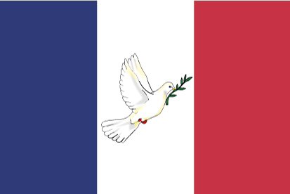 Bandera Francia con Paloma paz