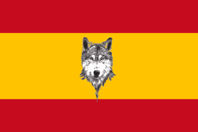 Bandera España con Lobo