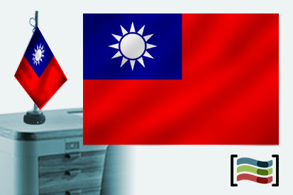 Bandera de Taiwan sobremesa bordada