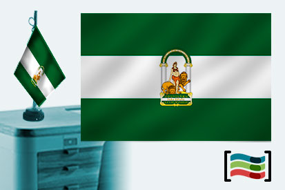 Bandera de Andalucía sobremesa bordada