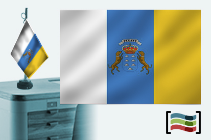 Bandera de Canarias sobremesa bordada