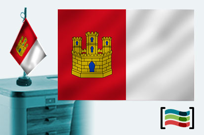Bandera de Castilla La Mancha sobremesa bordada