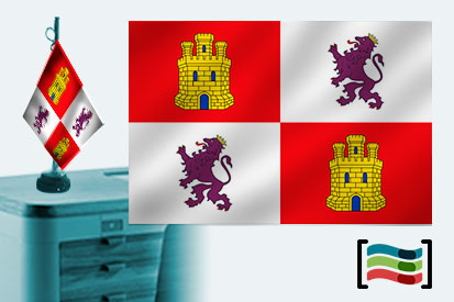 Bandera de Castilla y León sobremesa bordada