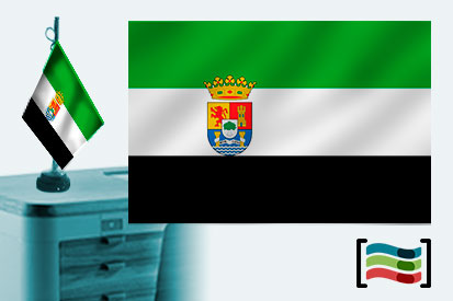 Bandera de Extremadura sobremesa bordada
