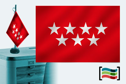 Bandera de Comunidad de Madrid sobremesa bordada