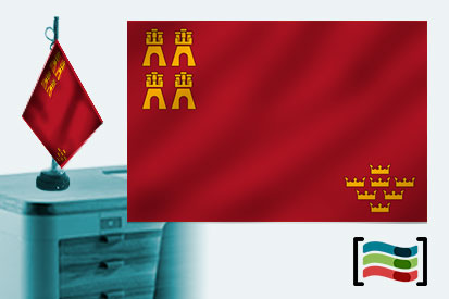 Bandera de Región de Murcia sobremesa bordada