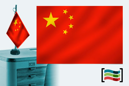 Bandera de China sobremesa bordada