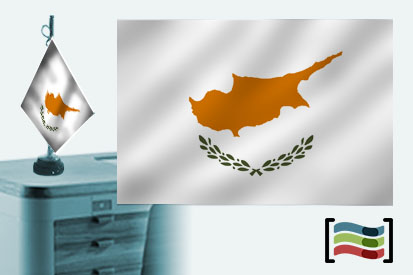 Bandera de Chipre sobremesa bordada