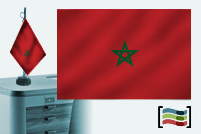 Bandera de Marruecos sobremesa bordada