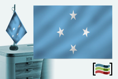 Bandera de Micronesia sobremesa bordada