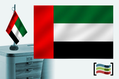 Bandera de Emiratos Arabes Unidos sobremesa bordada