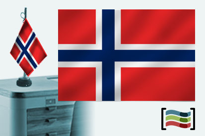 Bandera de Noruega sobremesa bordada