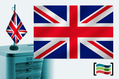 Bandera de Reino Unido sobremesa bordada
