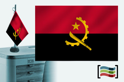 Bandera de Angola sobremesa bordada