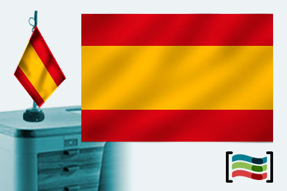 Bandera de España sin escudo sobremesa bordada