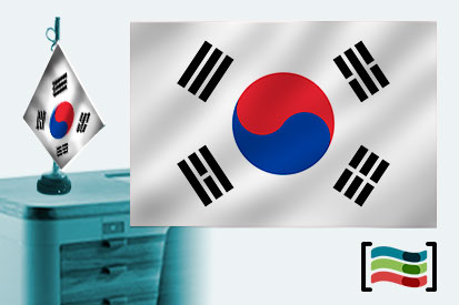 Bandera de Corea del Sur sobremesa bordada