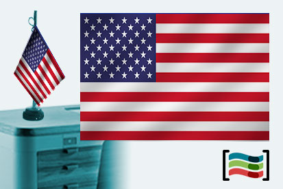 Bandera de Estados Unidos sobremesa bordada