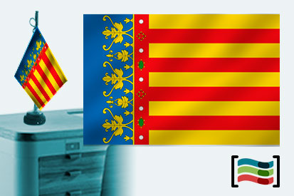 Bandera de Comunidad Valenciana sobremesa bordada