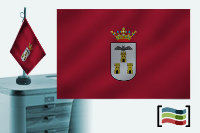 Bandera de Albacete sobremesa bordada
