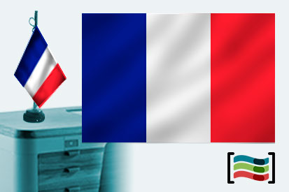 Bandera de Francia sobremesa bordada