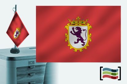 Bandera de León sobremesa bordada