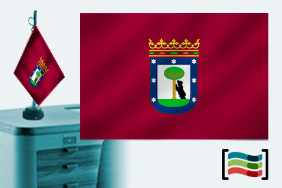Bandera de Madrid sobremesa bordada