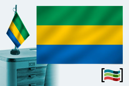 Bandera de Gabón sobremesa bordada