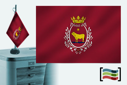 Bandera de Teruel sobremesa bordada