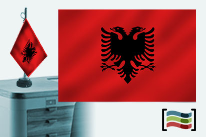Bandera de Albania sobremesa bordada