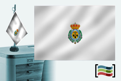 Bandera de Santa Cruz de Tenerife sobremesa bordada
