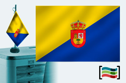 Bandera de Gran Canaria sobremesa bordada