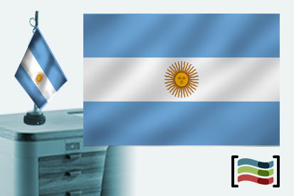 Bandera de Argentina sobremesa bordada