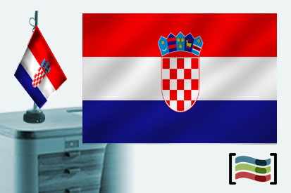 Bandera de Croacia sobremesa bordada