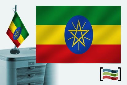 Bandera de Etiopía sobremesa bordada