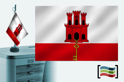 Bandera de Gibraltar sobremesa bordada