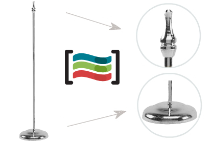 Mástil de sobremesa metal plateado