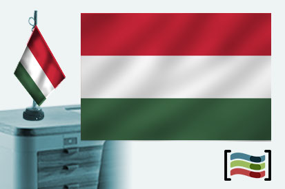 Bandera de Hungría sobremesa bordada