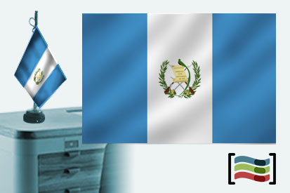 Bandera de Guatemala sobremesa bordada
