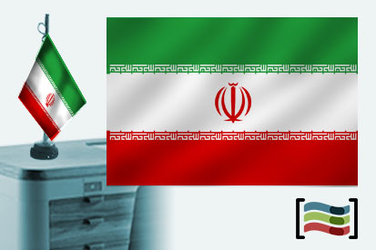 Bandera de Irán sobremesa bordada
