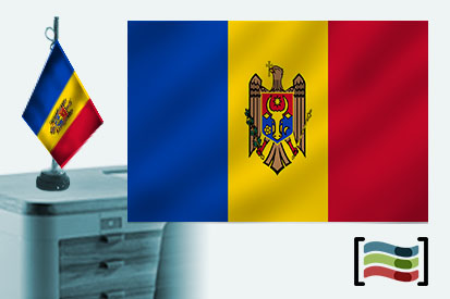 Bandera de Moldavia sobremesa bordada