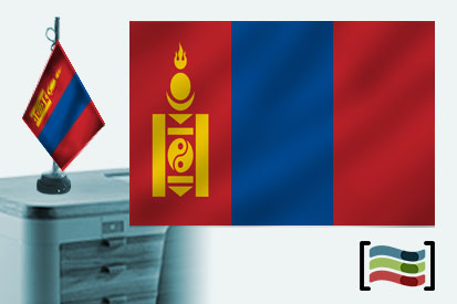 Bandera de Mongolia sobremesa bordada