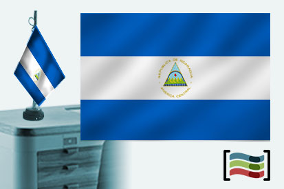 Bandera de Nicaragua sobremesa bordada