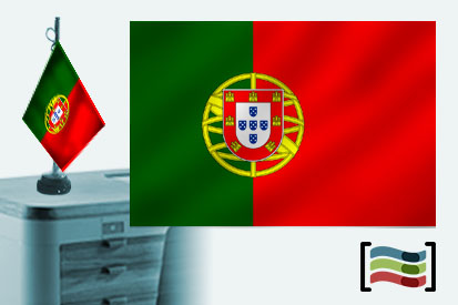 Bandera de Portugal sobremesa bordada