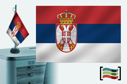 Bandera de Serbia sobremesa bordada