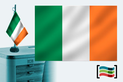Bandera de Irlanda sobremesa bordada
