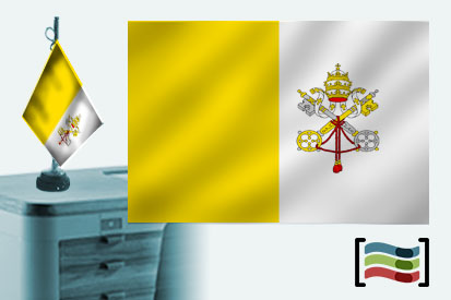 Bandera de Vaticano sobremesa bordada