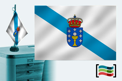 Bandera de Galicia sobremesa bordada