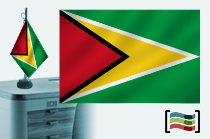 Bandera de Guyana sobremesa bordada