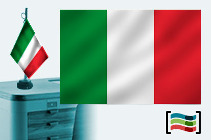 Bandera de Italia sobremesa bordada